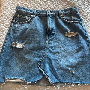 Blue Jean distressed skirt by We the Free